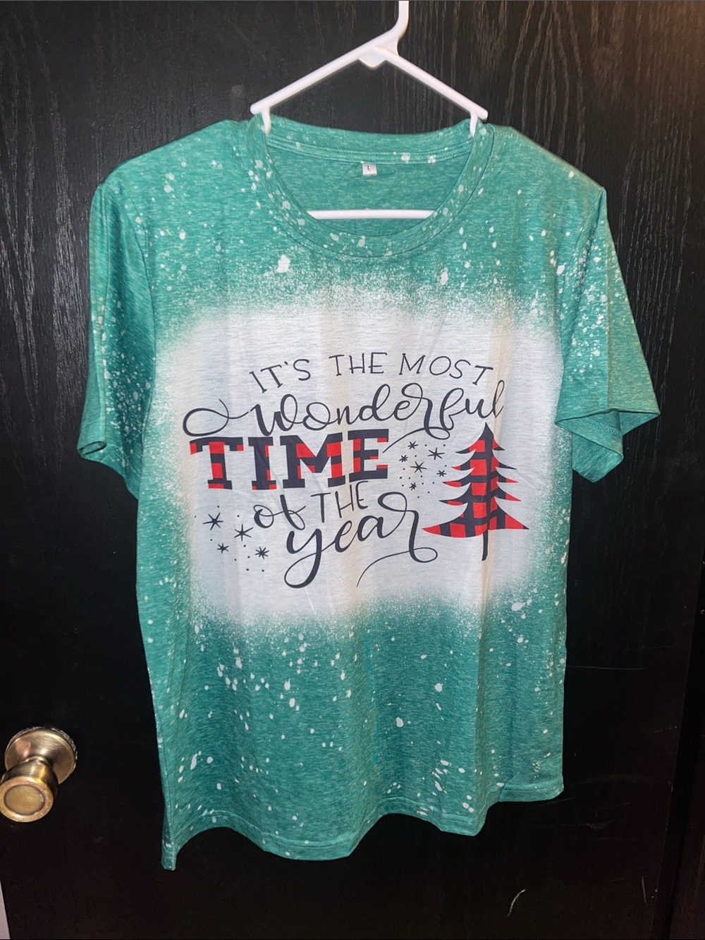 Women's Green Holiday Graphic Tee- It's the Most Wonderful Time of the Year NWOT